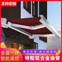 Outdoor Balcony Home Door Face Luxury Upscale Rain Shed Full Box Shading Shed Telescopic Canopy Electric Remote Control