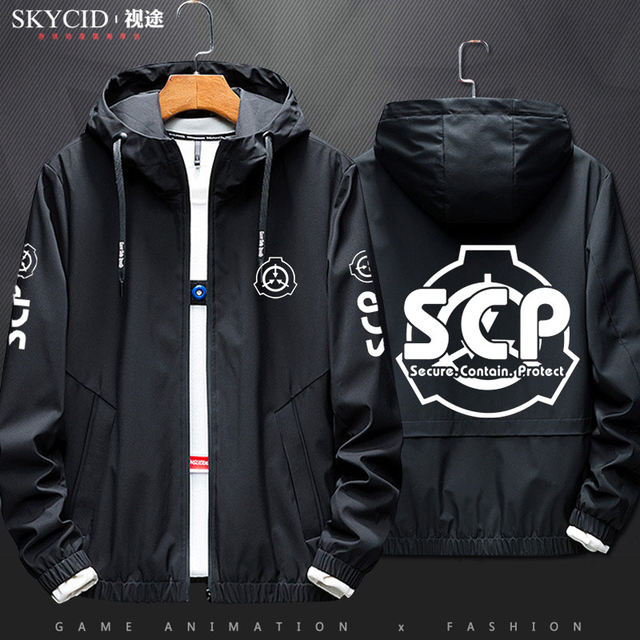 SCP Foundation sweater hooded cardigan jacket autumn and winter anime men and women couple jacket windbreaker jacket clothes SCP Foundation sweater hooded cardigan jacket autumn and winter anime men and women couple jacket windbreaker jacket clothes