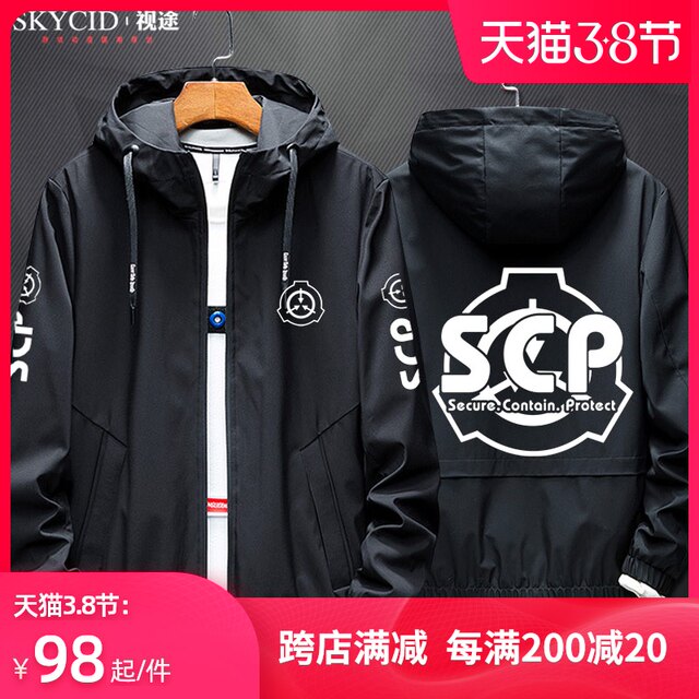 SCP Foundation sweater hooded cardigan jacket autumn and winter anime men and women couple jacket windbreaker jacket clothes SCP Foundation sweater hooded cardigan jacket autumn and winter anime men and women couple jacket windbreaker jacket clothes