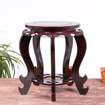 Ceramic fish tank Wooden flower pot base Fish tank Rice tank flower pot wooden base Wooden shelf flower rack tray fish tank