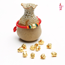 999 foot gold bracelet Ben life year red rope 3D hard gold duozodiac pig high gear gift diamond tie-up transfer