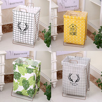 Nordic minimalist Dirty Laundry Containing Cotton Linen Home Containing Basket Foldable Bracket Waterproof Oversized Covered Dirty Laundry Basket