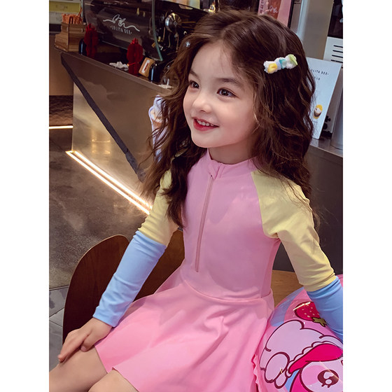 Girls' swimsuit summer 2025 new foreign style children's skirt conjoined swimsuit little girl fast dry sunscreen swimsuit Girls' swimsuit summer 2025 new foreign style children's skirt conjoined swimsuit little girl fast dry sunscreen swimsuit