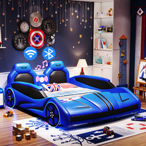 Childrens bed Boy car bed with guardrail solid wood 1 5 storage sports car single bed Cartoon bed Baby child bed
