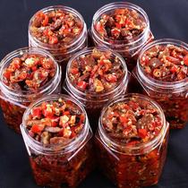 Hunan specialty hand-made chopped pepper bacon chili sauce Farm-made bibimbap sauce under the meal spicy chili sauce