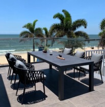 Outdoor tables and chairs courtyard villa dining table and chairs leisure garden outdoor long table and chairs modern homestay light luxury waterproof table and chairs