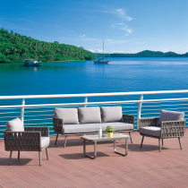 Outdoor sofa villa courtyard sunscreen waterproof hotel balcony outdoor modern minimalist rattan leisure sofa combination