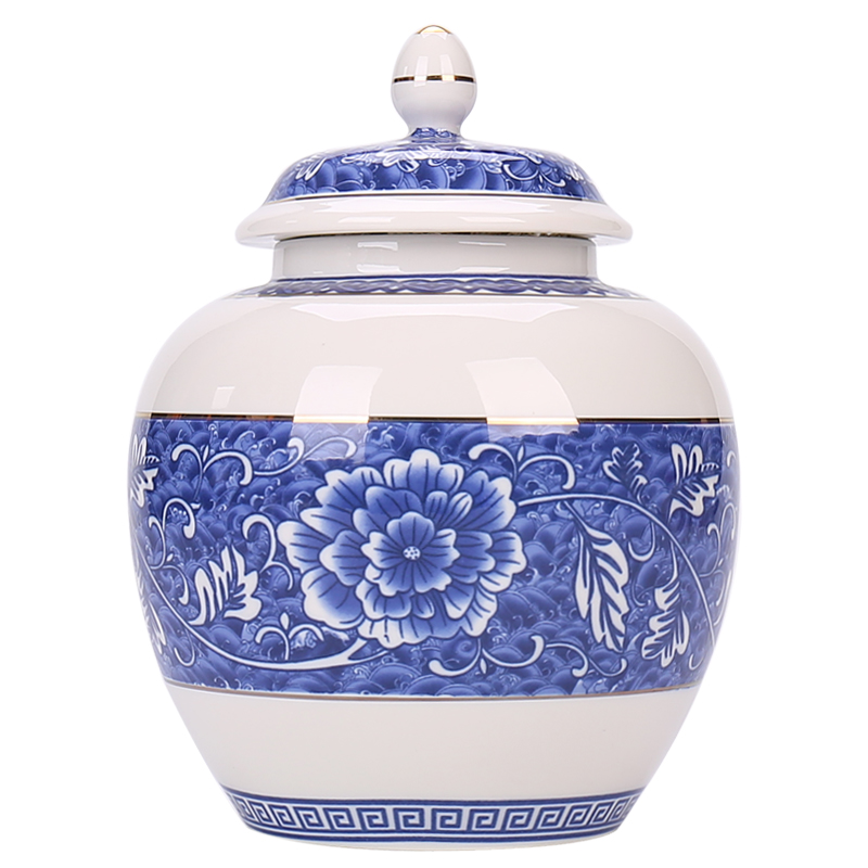 Devoted to inflammation puer tea blue small tea pot receives general ceramic large seal pot household porcelain restoring ancient ways