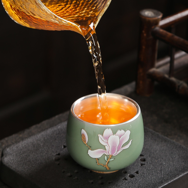 Jingdezhen golden cicada master cup single CPU contracted household kung fu tea cups ceramic sample tea cup a cup of tea