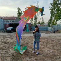 Childrens square dance outdoor sports fitness dance dragon Seven colorful dragon disc column with tap matching rope School performance props