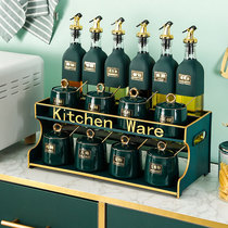 High value kitchen seasoning set set light luxury condiment full set of oil and salt sauce vinegar seasoning bottle can household combination