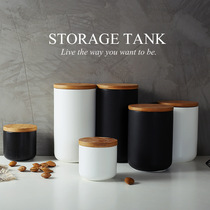 Nordic ceramic sealed tank Whole grains Coffee beans Tea food storage tank Household kitchen storage bottle