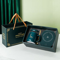 Nordic ins thermostatic ceramic mug with lid spoon water cup creative personality trend coffee cup household breakfast cup