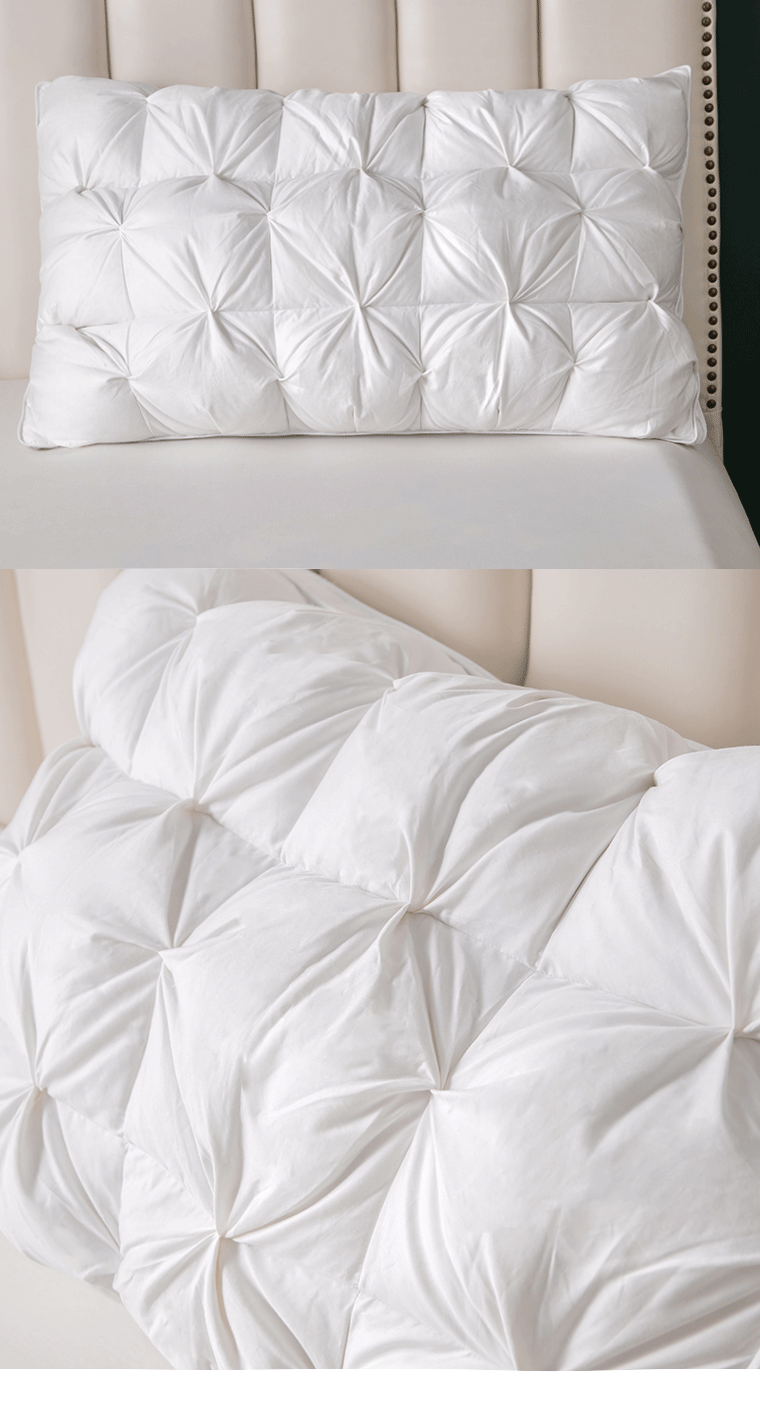 nubi白鹅绒枕头枕芯三层护颈泡泡羽绒羽毛枕五星酒店单双人长枕芯