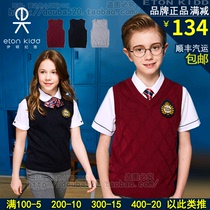 Eaton Gitton British College Boys and Girls Cotton Knitted Vest Children Lingge Pullover Vest 15B042