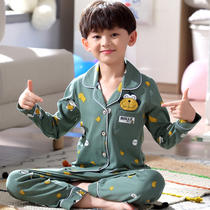 Autumn boys pajamas cotton long sleeve 12-15 years old 3 Middle School 5 big Children Spring and Autumn boys children home clothing set
