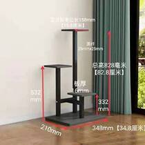 Balcony wrought iron flower shelf living room decoration green radish hanging orchid floor-standing flower shelf indoor multi-layer steel wooden frame flower pot shelf