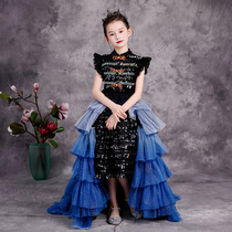 Girls' dress high-end walk show children's temperament evening dress Little girl can disassemble the gradually changing cake skirt costume