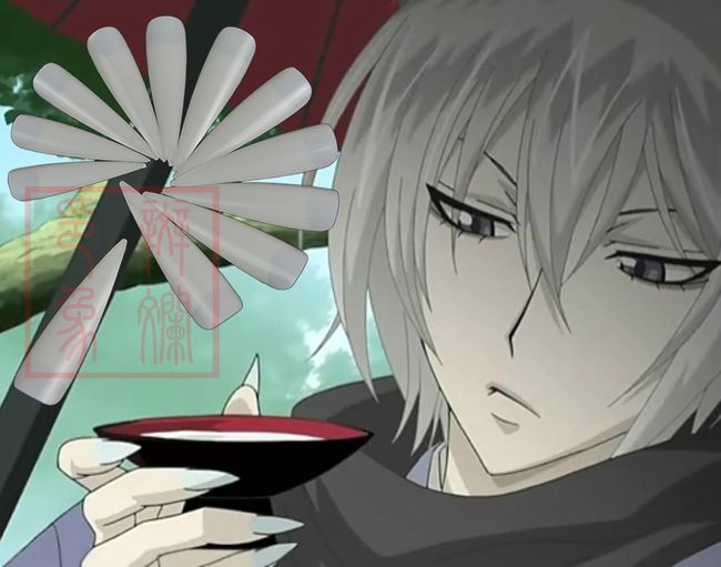 cos万用指甲 巴卫狐狸妖精犬夜叉 精灵剑灵假指甲12片入 现货