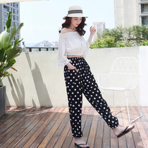 New pajama pants women Summer cotton silk trousers artificial cotton loose thin air conditioning pants can be worn outside size comfortable home clothes