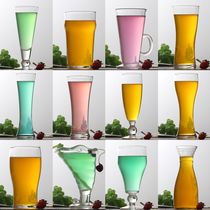  Milk tea cup Juice cup Glass Large capacity dessert cup Drink cup Milkshake cup Transparent ice cream cup