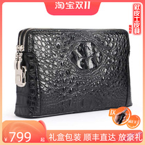 Supishi crocodile leather handbag mens skull zipper large-capacity leather clutch bag 2020 new style with combination lock
