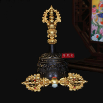 Tibetan Dapeng Golden Wing Carving Nepal Tibetan Buddhism Tantric Pure Copper Gilt Gold Ring Five-strand King Kong Bells