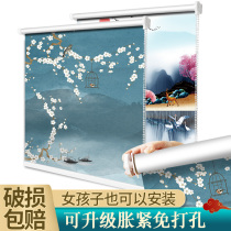 New Chinese Curtains Chinese style Home Free to punch bedroom Living room toilet Home All shading shading sunscreen thermal insulation