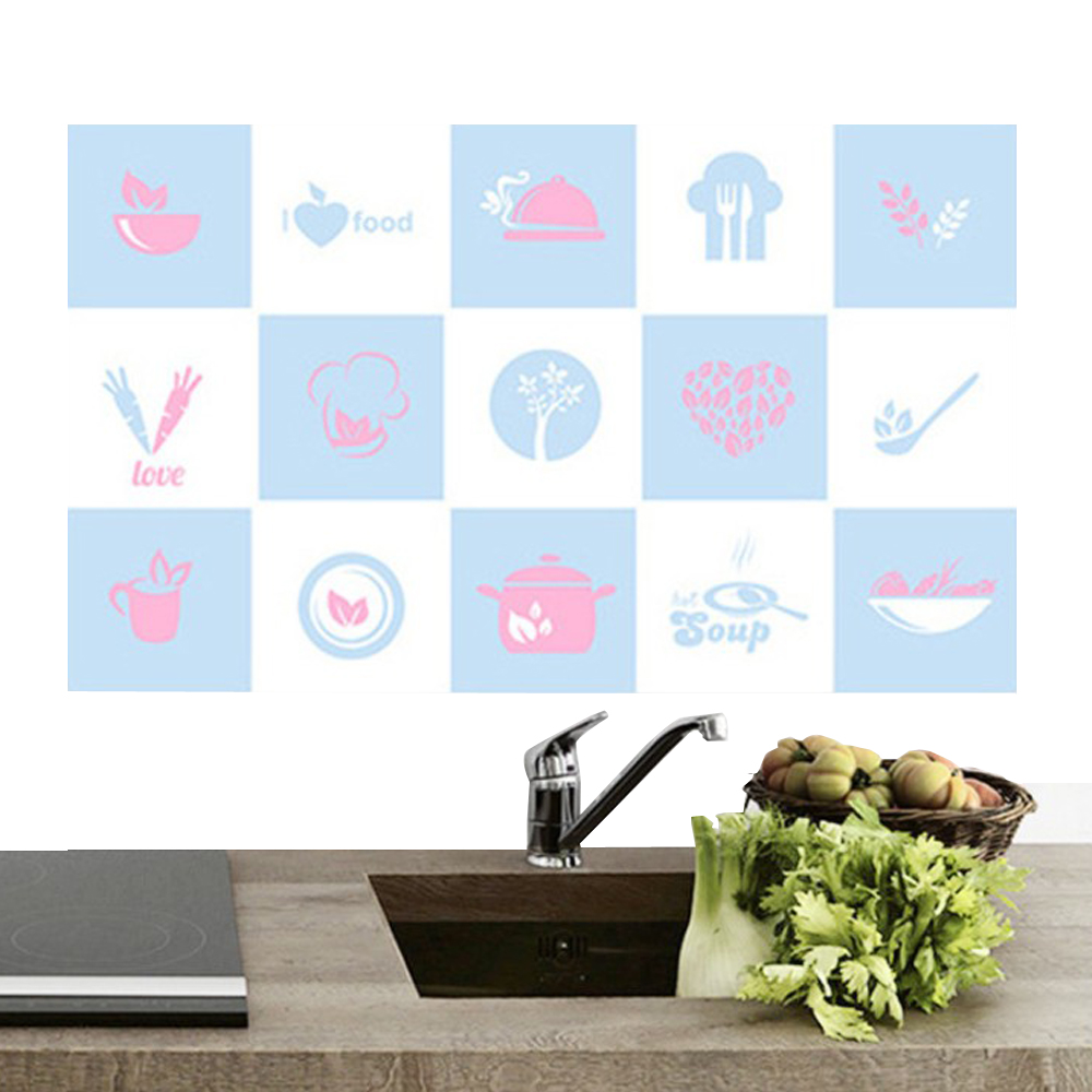 2 pieces of self-adhesive heat-resistant and oil-proof stove kitchen waterproof wallpaper and greaseproof paper oil fume stiers