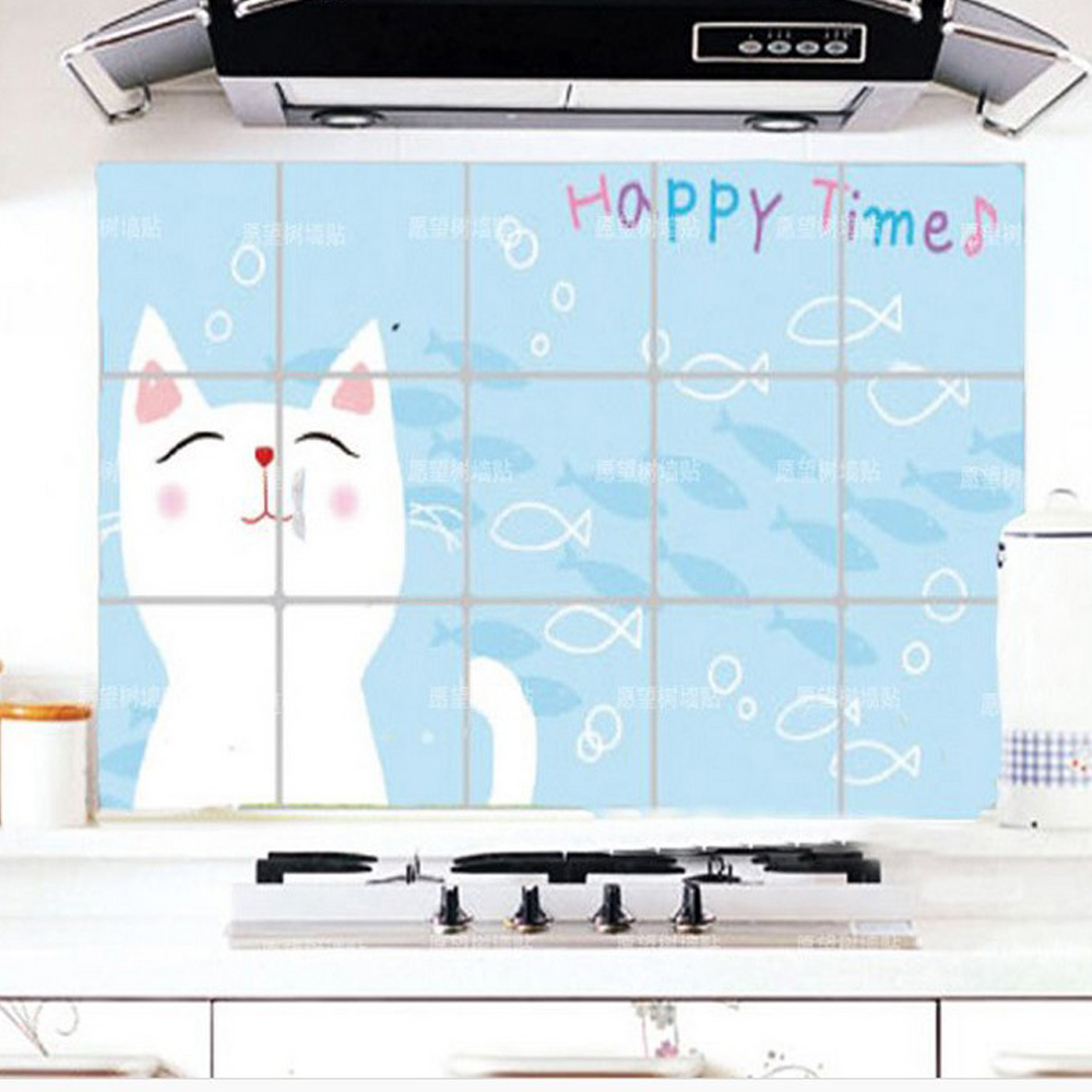 2 pieces of self-adhesive heat-resistant and oil-proof stove kitchen waterproof wallpaper and greaseproof paper oil fume stiers