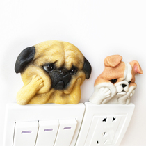 Switch Applique Wall Patch Protective Sleeves Eu Style Creative Personality Wall Cute Socket Trim Cover Resin Pooch Switch Sleeve