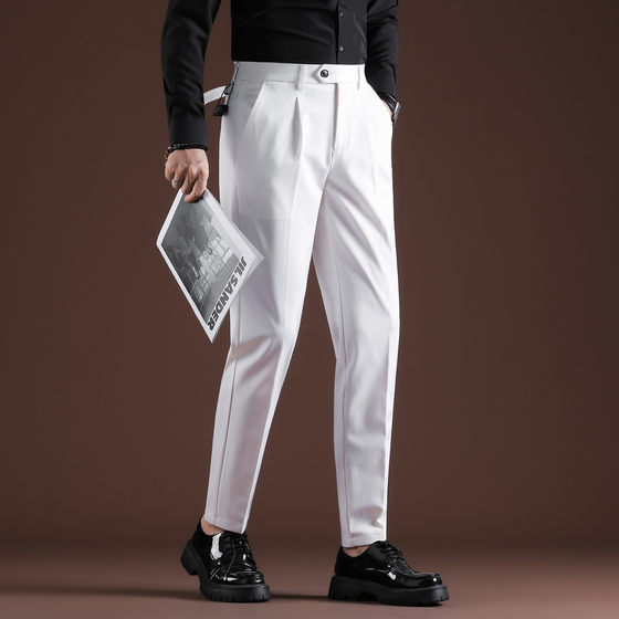 Men's trousers in summer thin business formal wear 2025 new slim-fitting small feet in summer ice silk casual suit pants
Men's trousers in summer thin business formal wear 2025 new slim-fitting small feet in summer ice silk casual suit pants