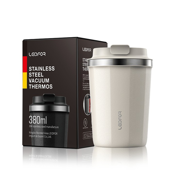 redfu insulated coffee cup car water cup female convenient stainless steel cup accompanying cup white frosted cup