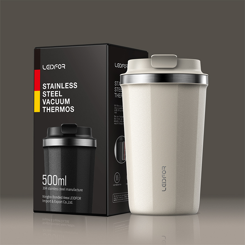 redfu insulated coffee cup car water cup female convenient stainless steel cup accompanying cup white frosted cup