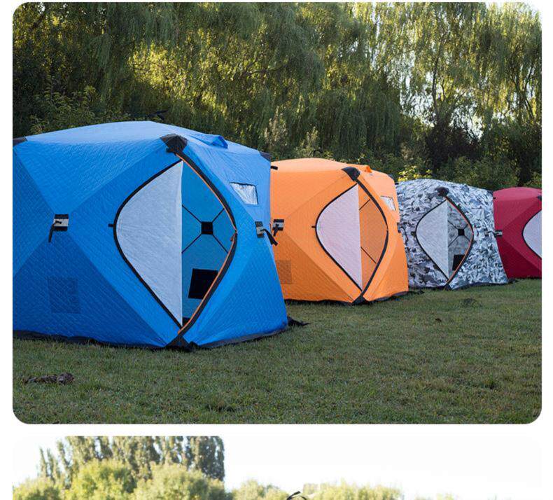 养殖.冰钓棉帐篷加厚折叠防雨四人帐蓬支撑架海钓双人旅行成人登