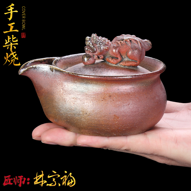 Artisan fairy coarse pottery pot of Aquarius firewood Japanese hot checking tea; Preventer hand grasp ceramic teapot single pot of large size