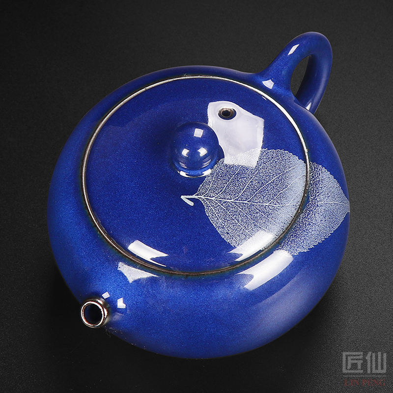 Artisan fairy up konoha built lamp that pure manual household sapphire blue xi shi pot of ceramic teapot kung fu tea teapot