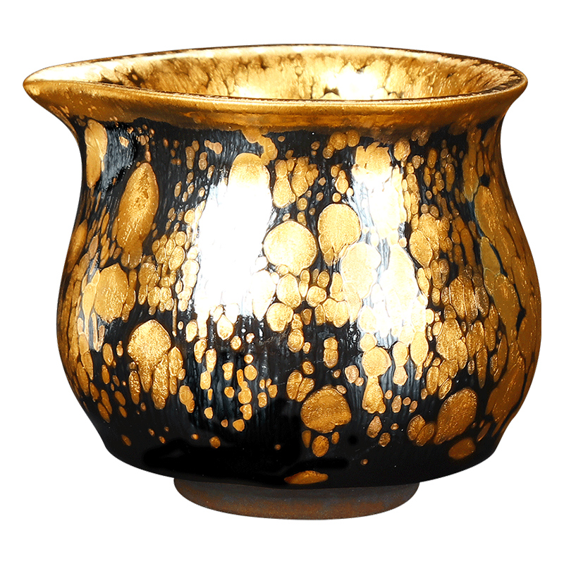 Artisan fairy gold oil droplets built light household partridge spot gold ceramics up fair keller large tea tea is light