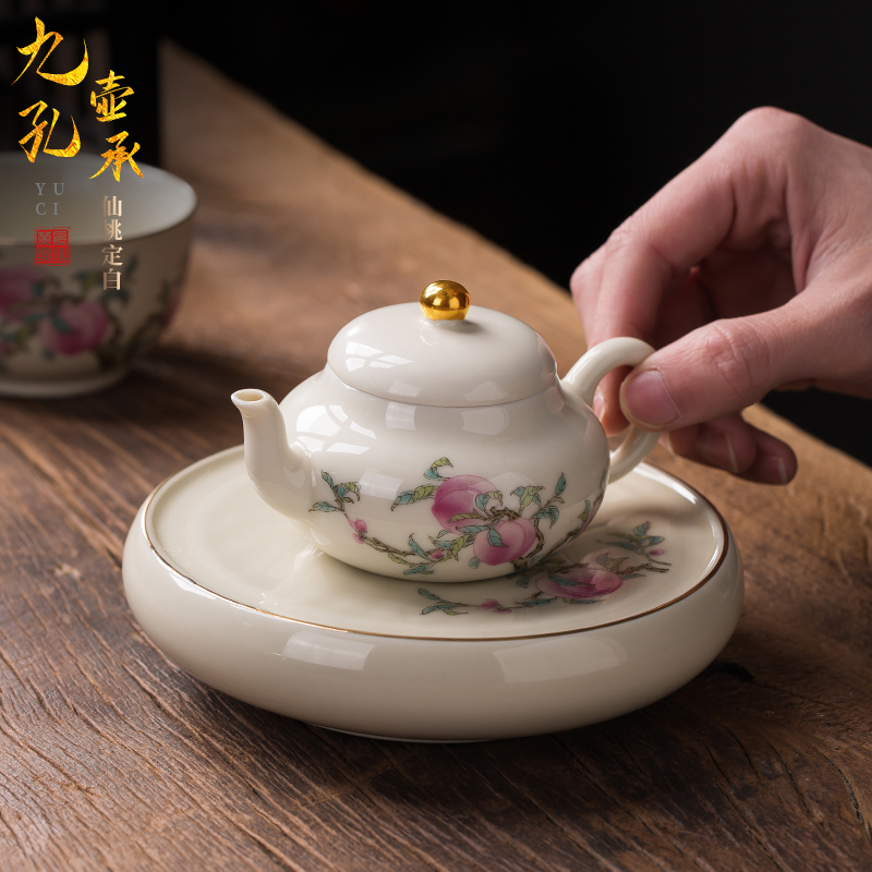 The Set artisan fairy hand - made xiantao CiHu bearing dry mercifully machine heat insulation cup mat bottom seat kung fu tea tea accessories