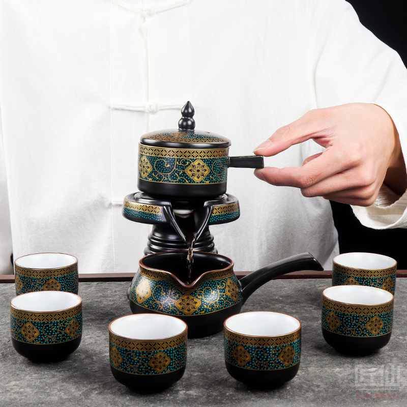Artisan fairy lazy people make tea tea set suit pure manual household kung fu tea set automatic restoring ancient ways hot ceramic package