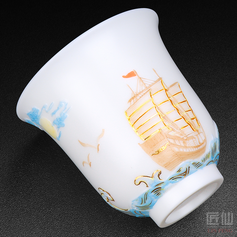 The Master artisan fairy DE - gen Chen dehua white porcelain masters cup of household ceramic checking kung fu tea set sample tea cup