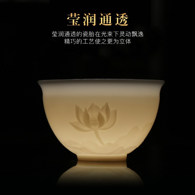 The Master artisan fairy dehua white porcelain tea set manually kung fu tea cups to suggest the sample tea cup masters cup single glass cup