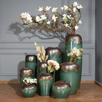 Jingdezhen Vase Flower Arrangement Modern Minimalist Pottery Jar Home Living Room Soft Decoration Nordic Home Villa Hotel Swing