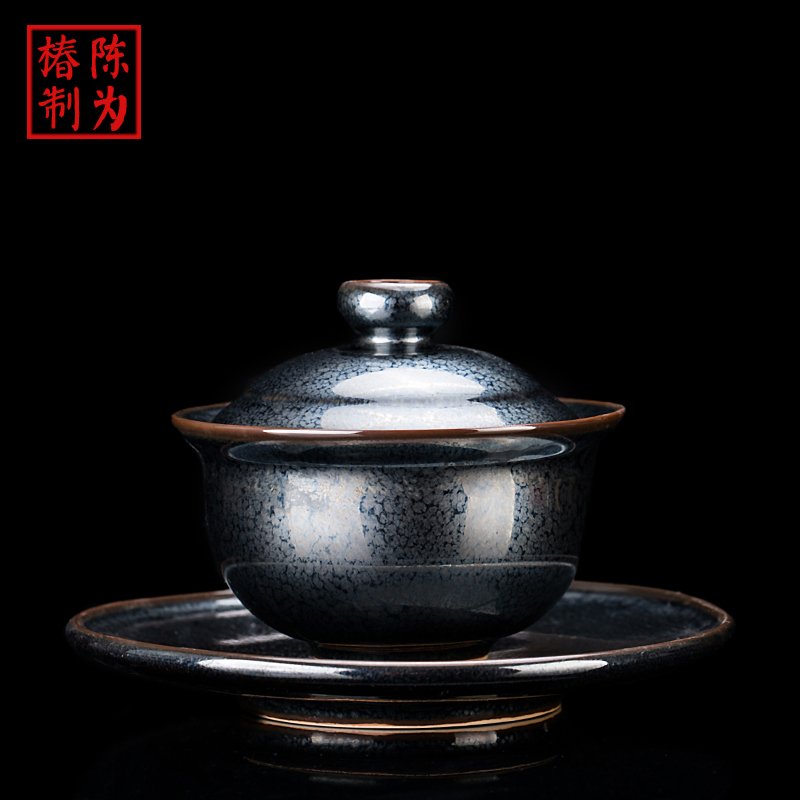 Ancient master sheng up Chen Weichun built light tea set of household ceramic teapot kung fu tea set lid to use by hand