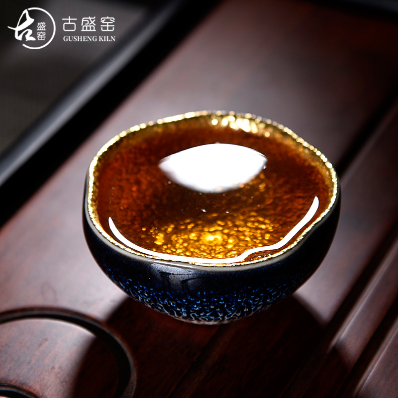 Ancient sheng up new name plum particles jinbei jun porcelain up with 24 k gold jinzhan bowl masters cup sample tea cup