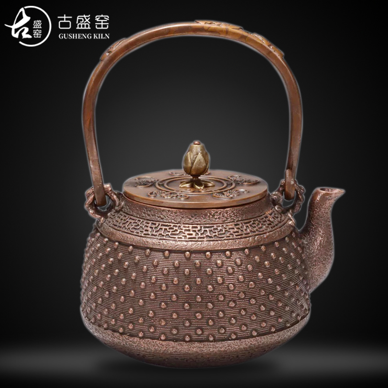 The ancient copper pot sheng up with pure manual electric kettle domestic copper pot TaoLu cooking pot Japanese teapot with a suit