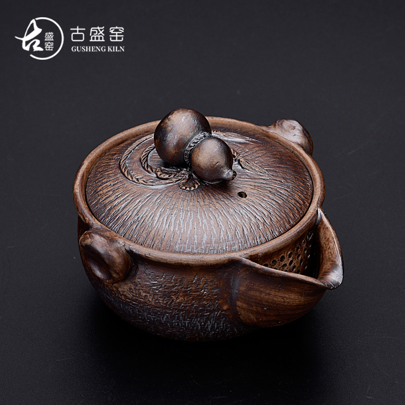 Ancient sheng up new hand - made successively to burn pot of Aquarius Japanese checking coarse after change hand grasp pot of tea