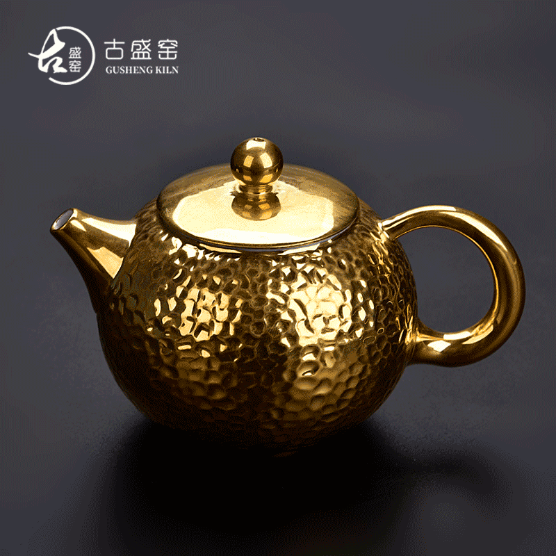 The new Japanese ancient sheng up 24 k coppering. As hammer xi shi pot of pure manual single pot of tea, porcelain up kung fu