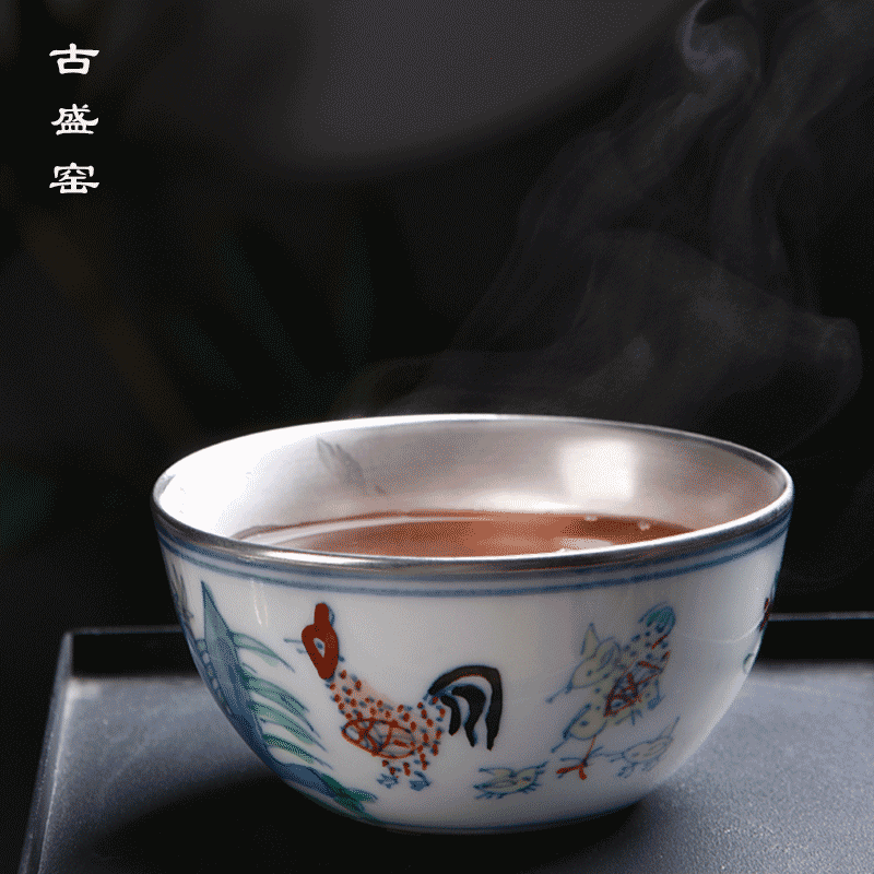 Ancient sheng up new gift boxes in color bucket cylinder cup chicken jingdezhen archaize sample tea cup tea masters cup