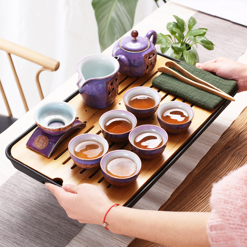 Ceramic Japanese kung fu tea family tea tray was mini size bamboo tea tray melamine contracted dry sea mercifully